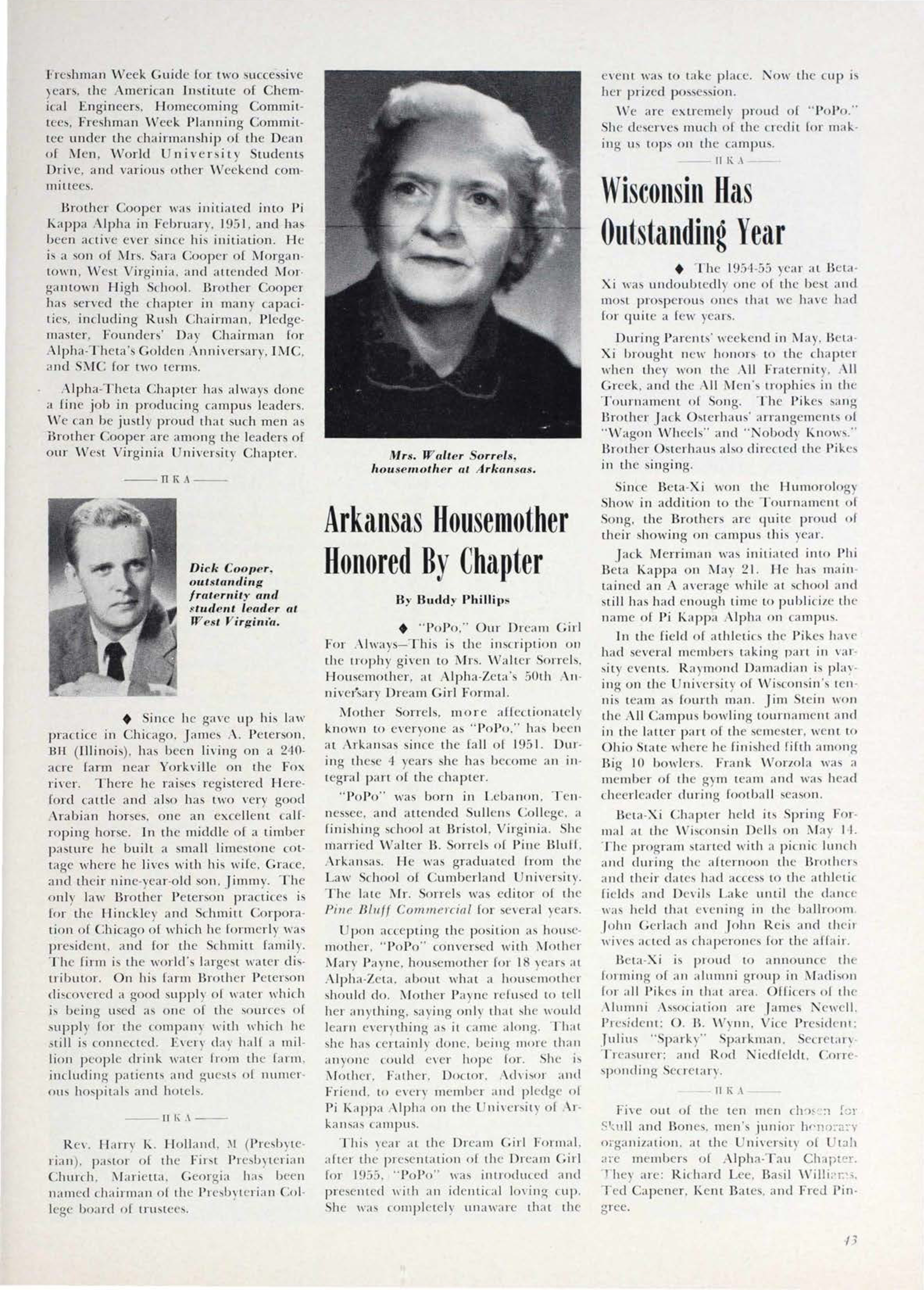 Arkansas Housemother Honored By Chapter